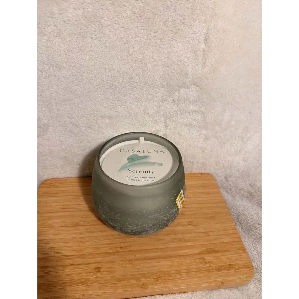 Casaluna Serenity Salted Glass Jar Candle Green 12oz Soy Coconut 50 Hour